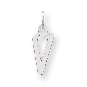Medium Slanted Block Initial V Charm Sterling Silver QC5083V, MPN: QC5083V, 191101533419