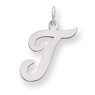 Script Initial T Charm Sterling Silver QC5084T, MPN: QC5084T, 883957031132