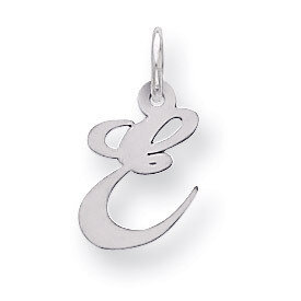 Script Initial E Charm Sterling Silver Fancy QC5086E, MPN: QC5086E, 883957542263