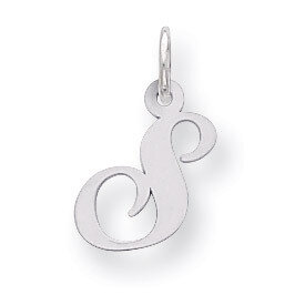 Script Initial S Charm Sterling Silver Fancy QC5086S