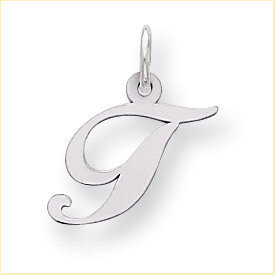 Script Initial T Charm Sterling Silver Fancy QC5086T, MPN: QC5086T, 883957495873