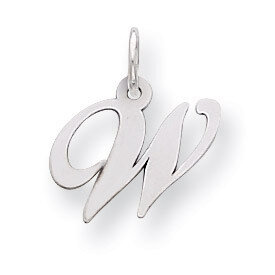 Script Initial W Charm Sterling Silver Fancy QC5086W, MPN: QC5086W, 883957518848