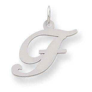 Script Initial F Charm Sterling Silver Fancy QC5088F, MPN: QC5088F, 883957030326