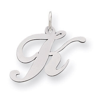 Script Initial K Charm Sterling Silver Fancy QC5088K, MPN: QC5088K, 883957030371