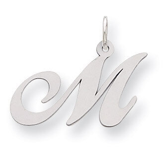 Script Initial M Charm Sterling Silver Fancy QC5088M, MPN: QC5088M, 883957030395