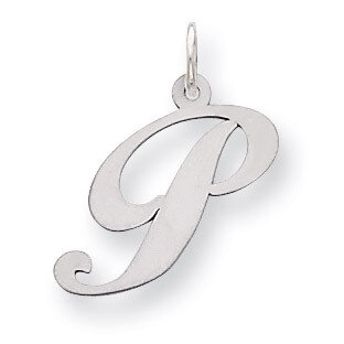 Script Initial P Charm Sterling Silver Fancy QC5088P, MPN: QC5088P, 883957030425