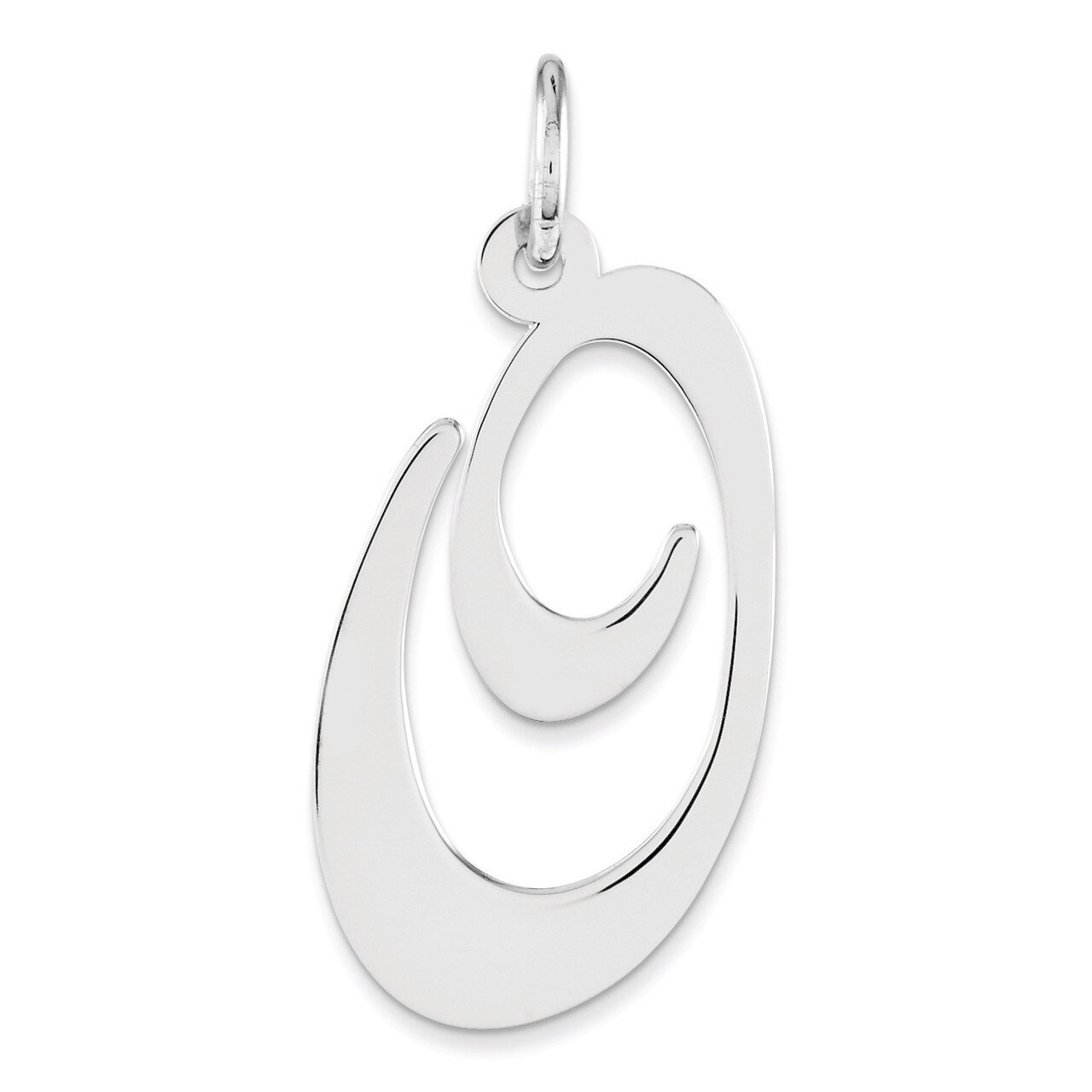 Script Initial O Charm Sterling Silver Fancy QC5090O, MPN: QC5090O, 883957432274