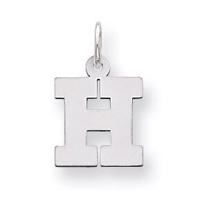 Block Initial H Charm Sterling Silver QC5093H