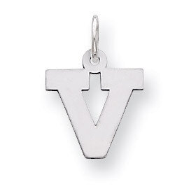 Block Initial V Charm Sterling Silver QC5093V, MPN: QC5093V, 883957128467