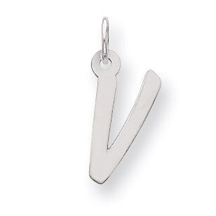 Initial V Charm Sterling Silver QC5094V, MPN: QC5094V, 191101533563