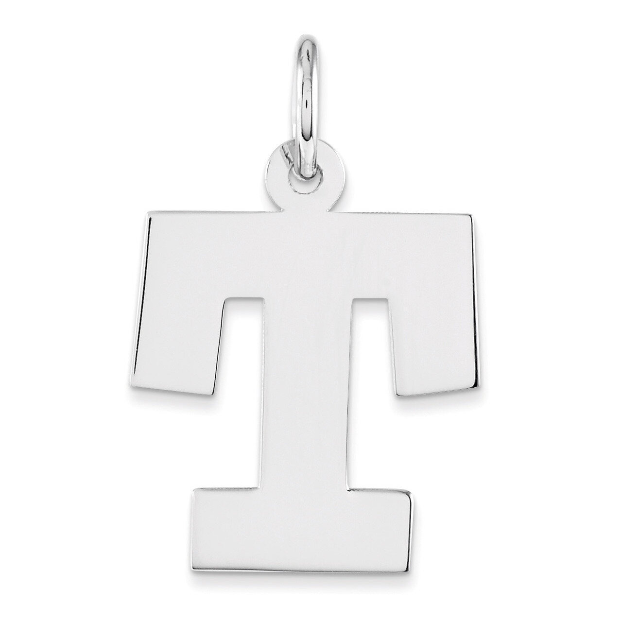 Block Initial T Charm Sterling Silver QC5095T, MPN: QC5095T, 191101182532