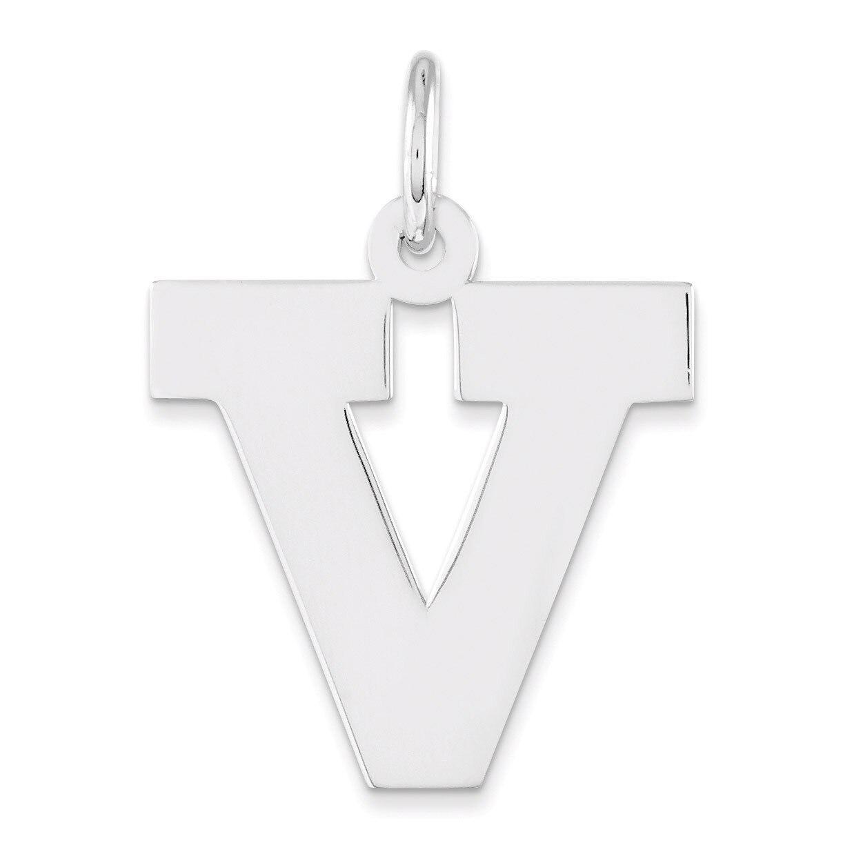 Block Initial V Charm Sterling Silver QC5095V, MPN: QC5095V, 191101182549