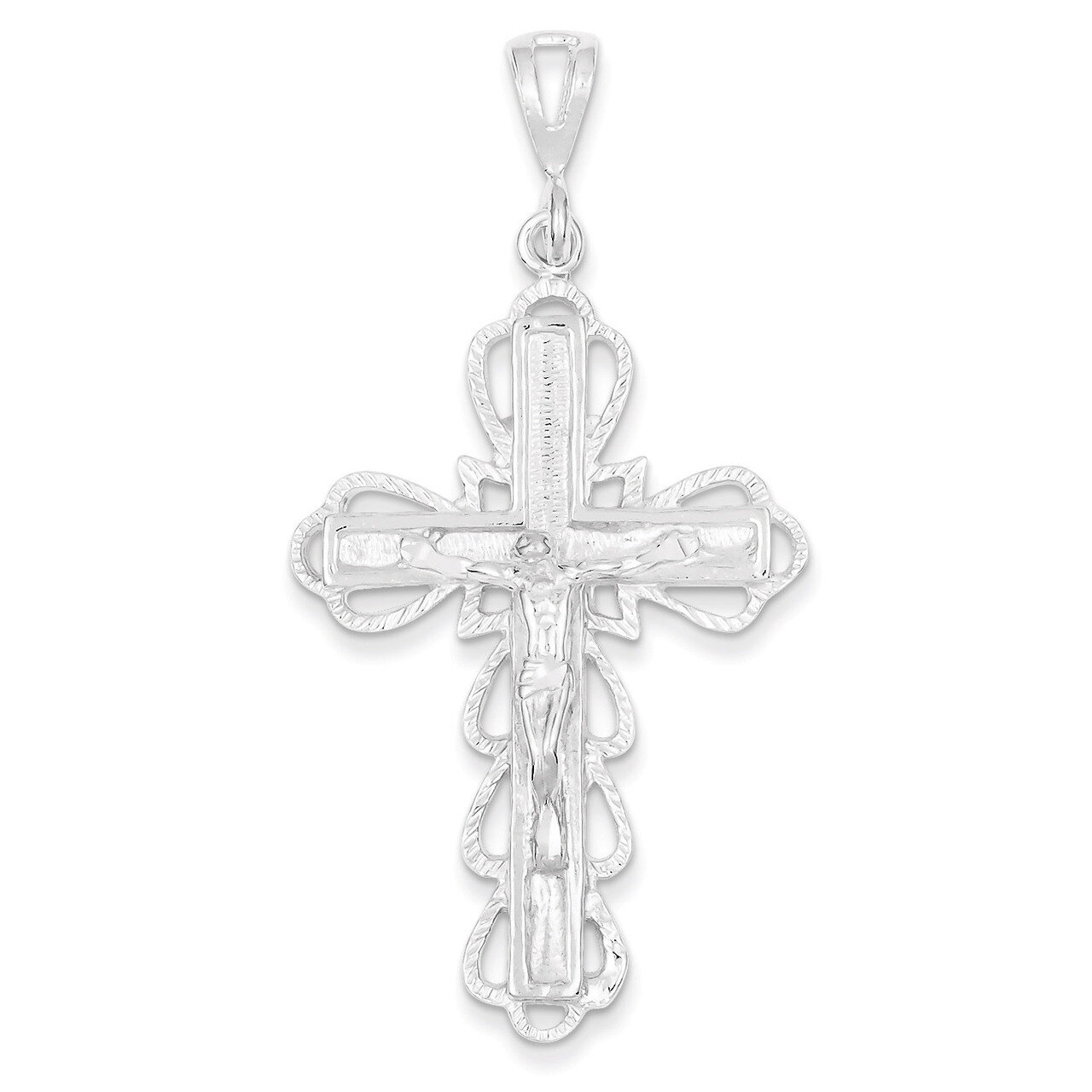 Crucifix Pendant Diamond-cut Sterling Silver QC510, MPN: QC510, 883957912189
