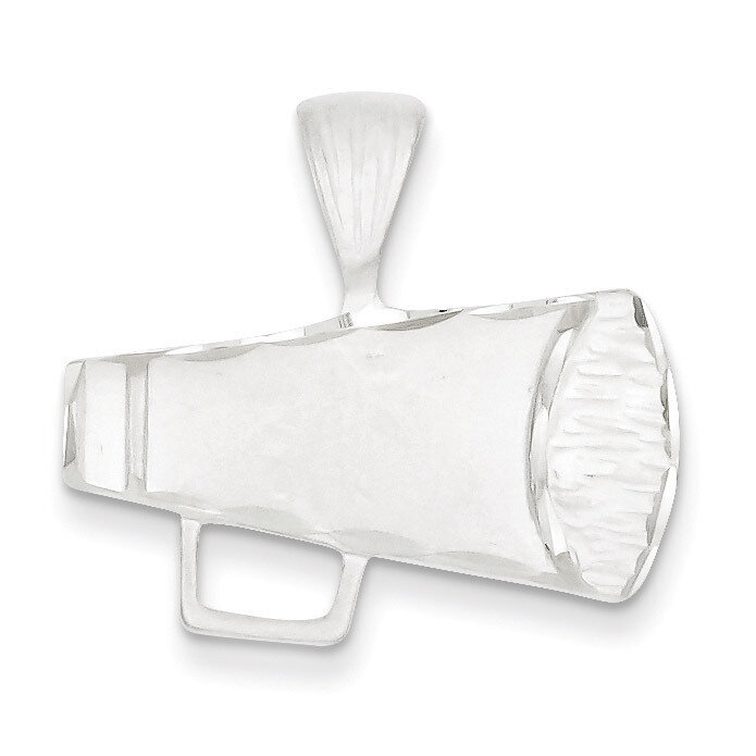 Finish Diamond Cut Megaphone Pendant Sterling Silver Satin QC5103, MPN: QC5103, 883957582085