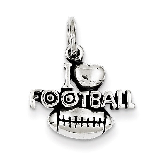 Antique I (heart) Football Charm Sterling Silver QC5125, MPN: QC5125, 883957912288