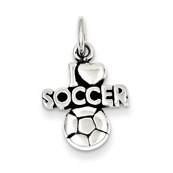 Antique I (heart) Soccer Charm Sterling Silver QC5134, MPN: QC5134, 883957912318