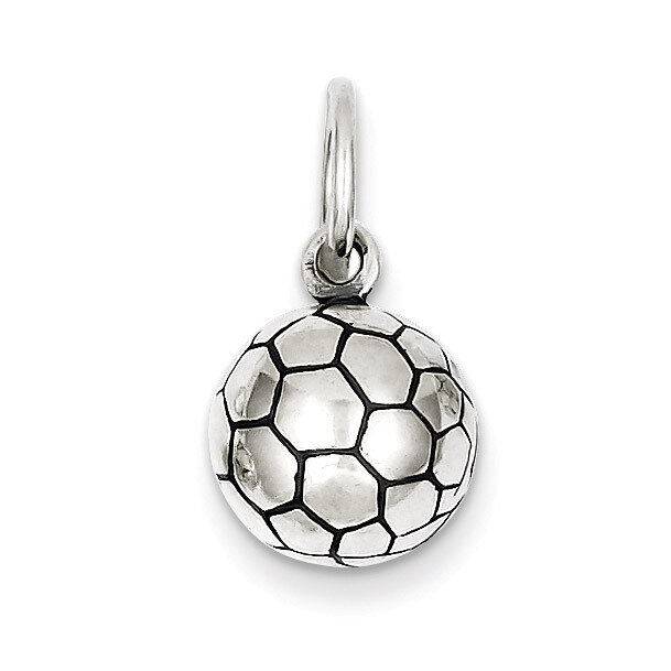 Antique Soccer Ball Charm Sterling Silver QC5135, MPN: QC5135, 883957912325