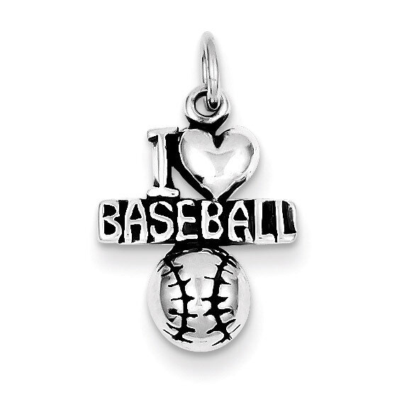 Antique I (heart) Baseball Charm Sterling Silver QC5138, MPN: QC5138, 883957912332