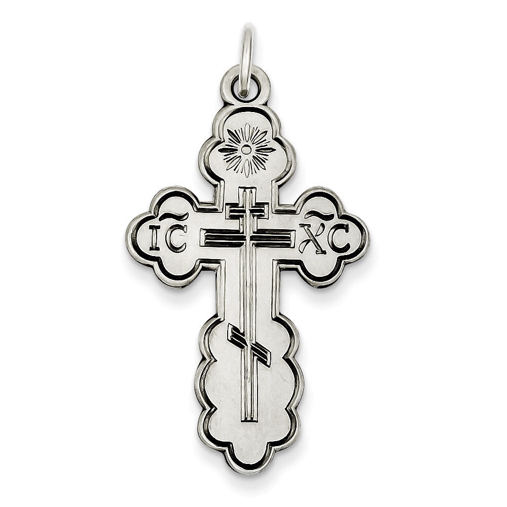 Eastern Orthodox Cross Pendant Sterling Silver QC5233, MPN: QC5233, 191101182563