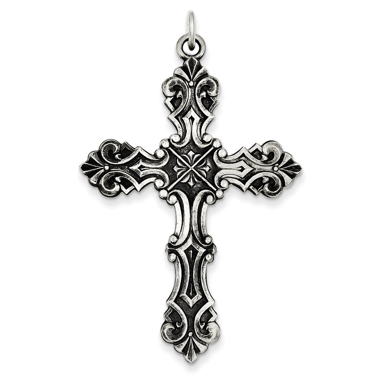 Cross Pendant Antiqued Sterling Silver QC5261