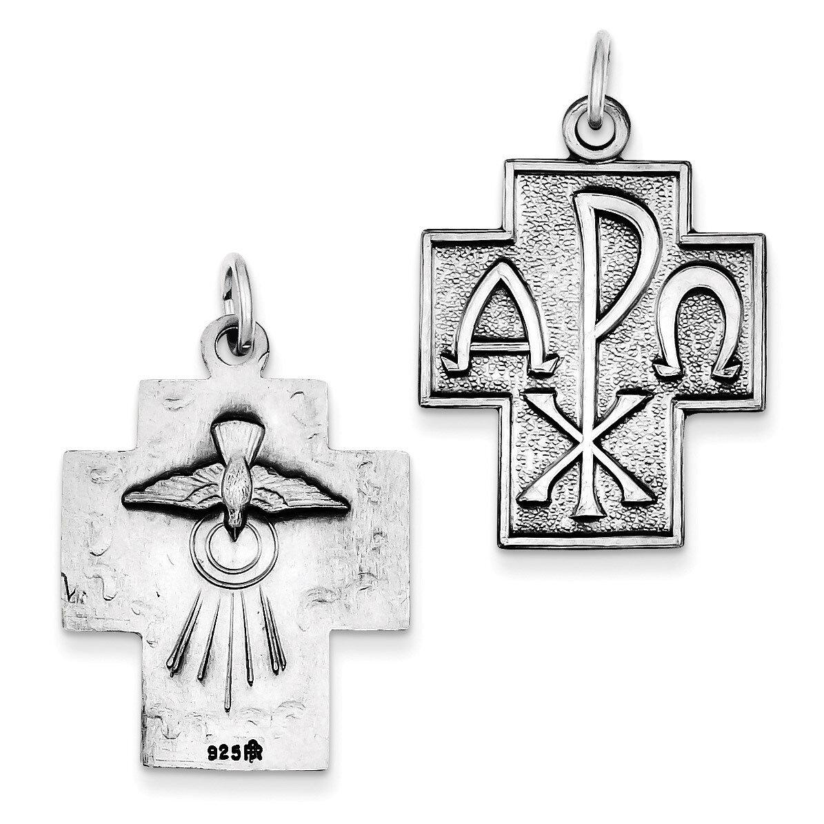 Alpha Omega Cross Pendant Antiqued Sterling Silver QC5271