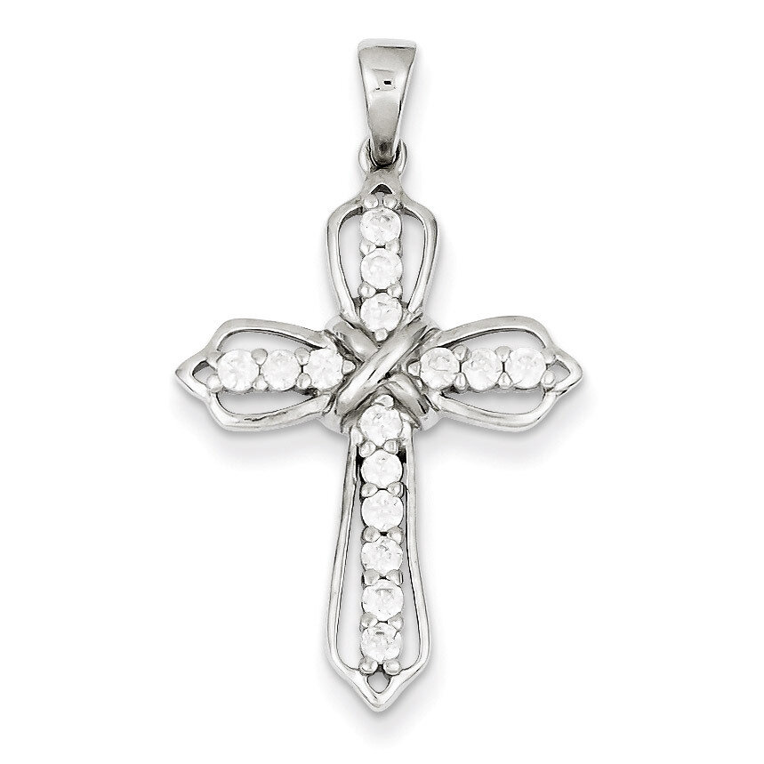 Cross Pendant Sterling Silver Diamond QC5294, MPN: QC5294, 191101182662