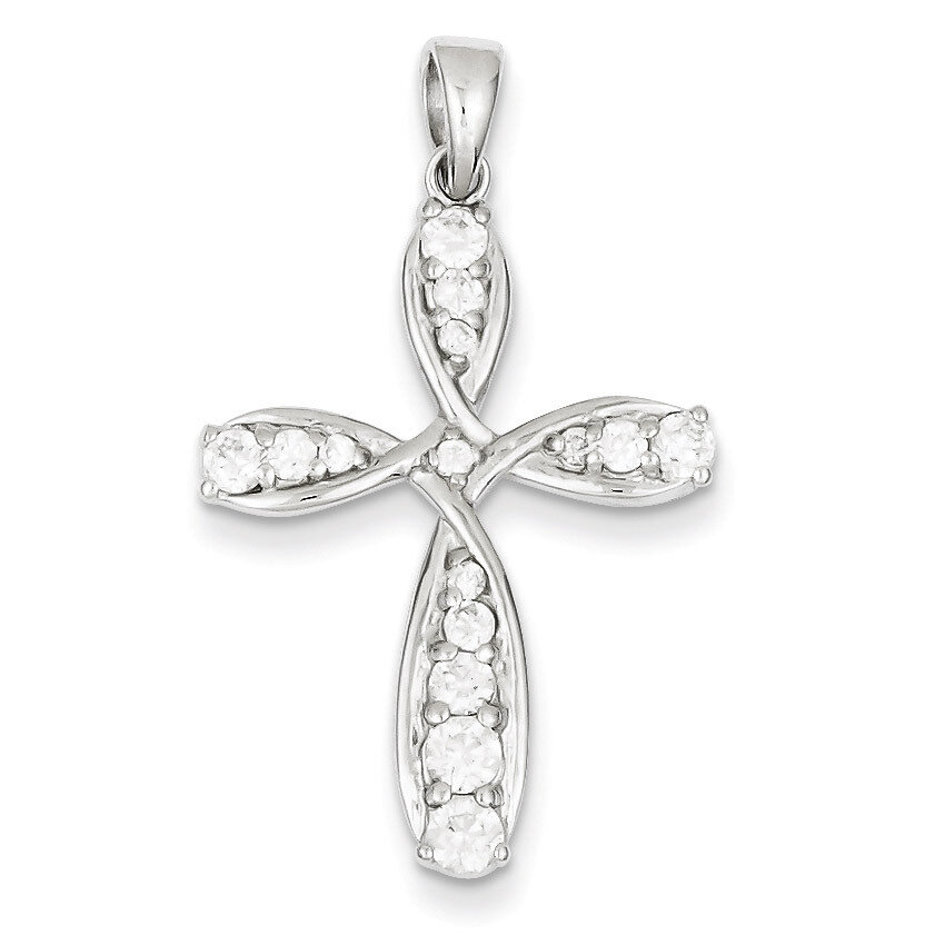 Cross Pendant Sterling Silver Diamond QC5301, MPN: QC5301, 191101182686