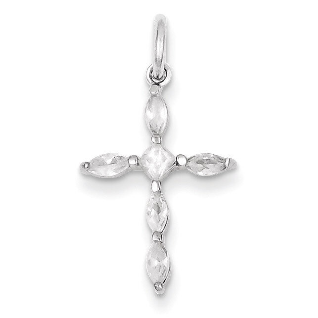 Cross Charm Sterling Silver Diamond QC5339, MPN: QC5339, 883957912899