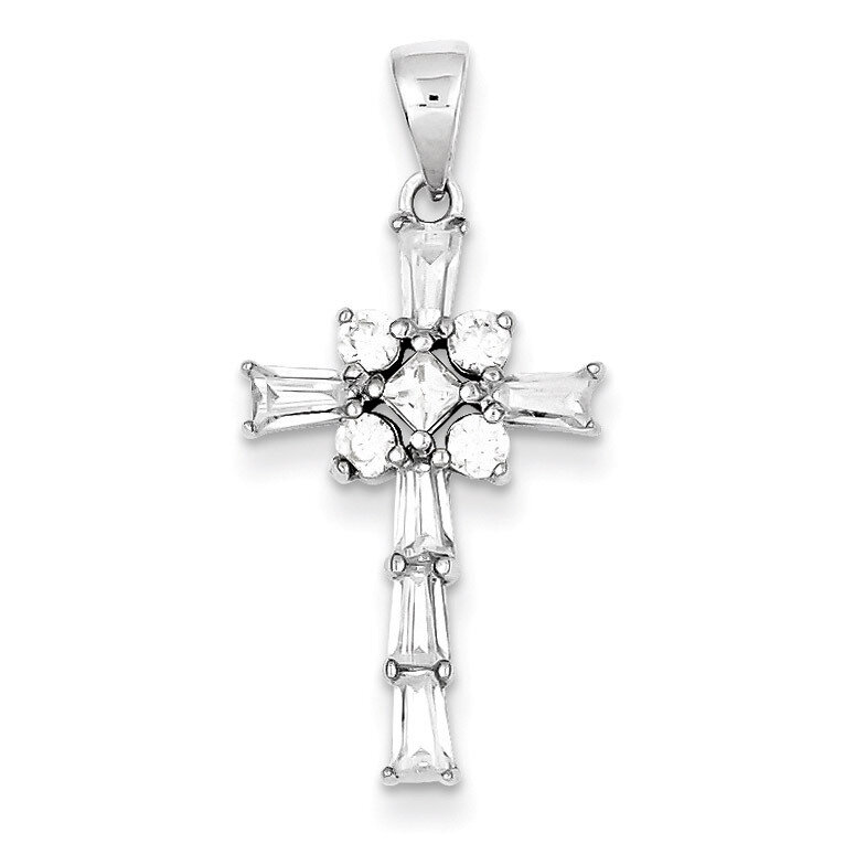 Latin Cross Pendant Sterling Silver Diamond QC5347, MPN: QC5347, 883957912943