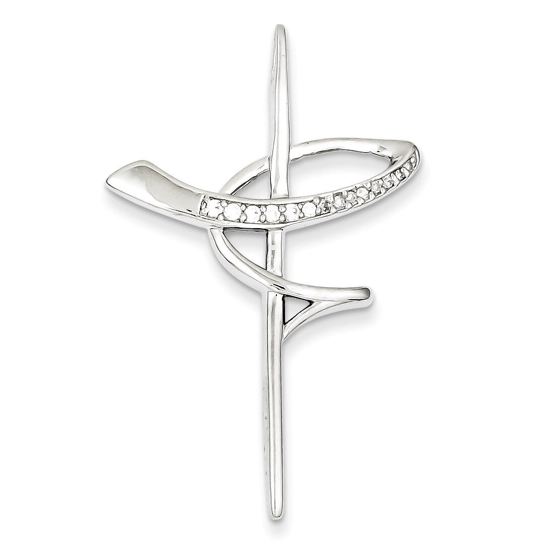 Cross Pendant Sterling Silver Diamond QC5369, MPN: QC5369, 191101182716