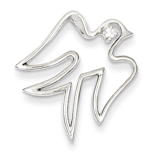 Dove Pendant Sterling Silver Diamond QC5378, MPN: QC5378, 191101182723