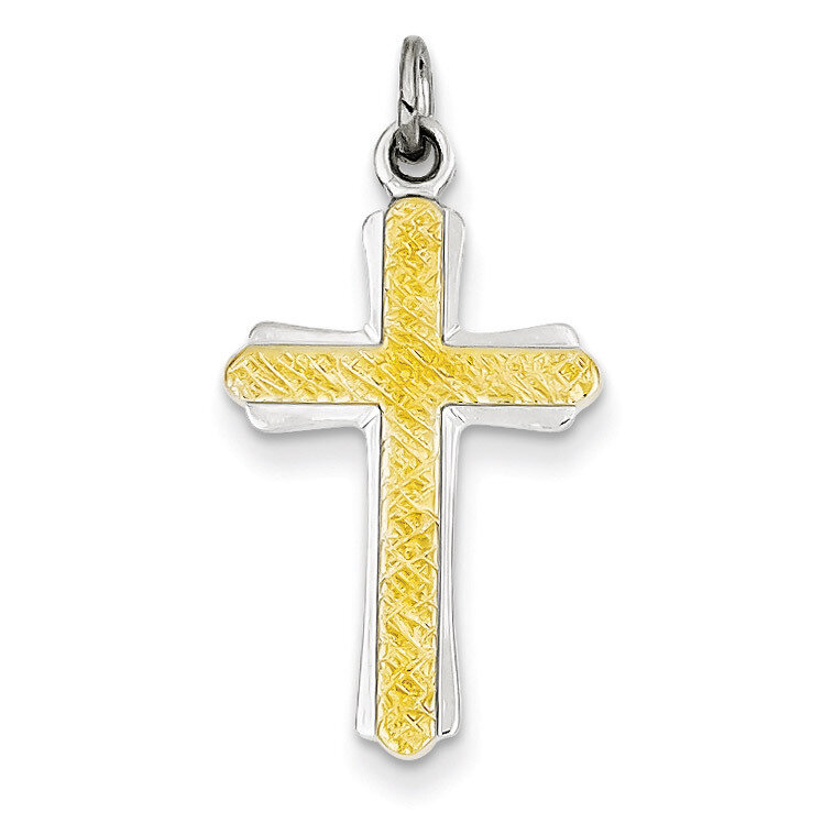 18k Gold-plated Cross Charm Sterling Silver QC5393