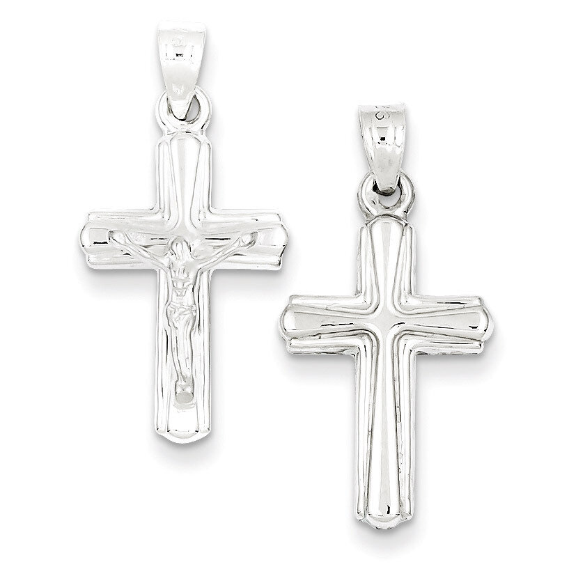 Crucifix Pendant Sterling Silver Rhodium-plated Hollow QC5403, MPN: QC5403, 883957913087