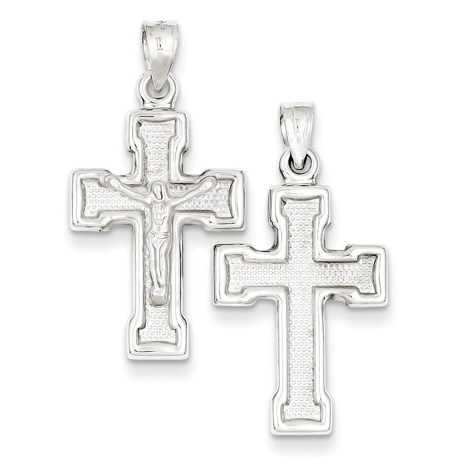 Latin Crucifix Pendant Sterling Silver Rhodium-plated Hollow QC5405, MPN: QC5405, 883957913100