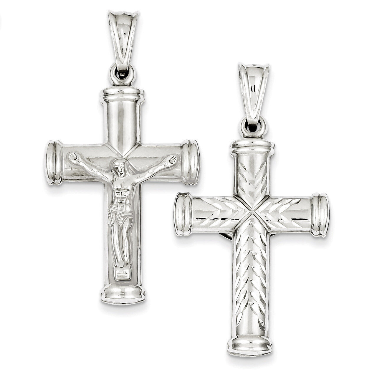 Latin Crucifix Pendant Sterling Silver Rhodium-plated QC5408, MPN: QC5408, 883957913131