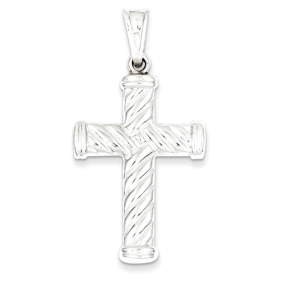 Latin Cross Pendant Sterling Silver Rhodium-plated Hollow QC5418, MPN: QC5418, 883957913230