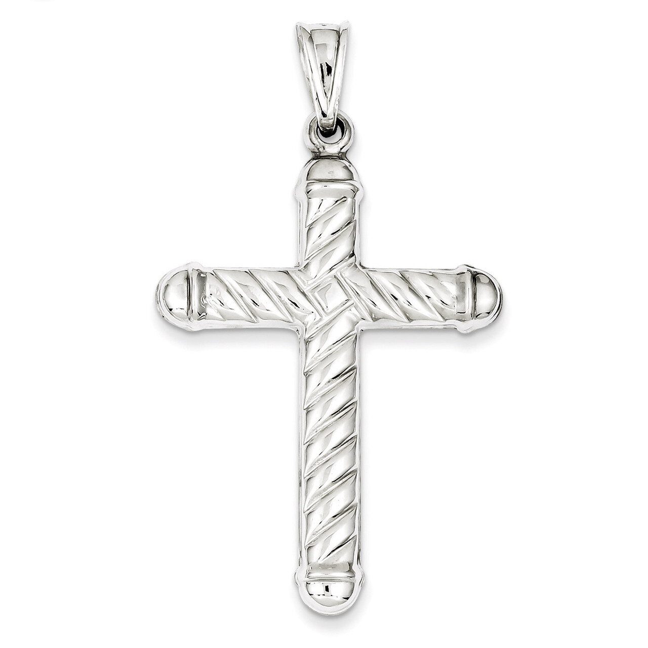 Cross Pendant Sterling Silver Rhodium-plated Hollow QC5419, MPN: QC5419, 883957913247