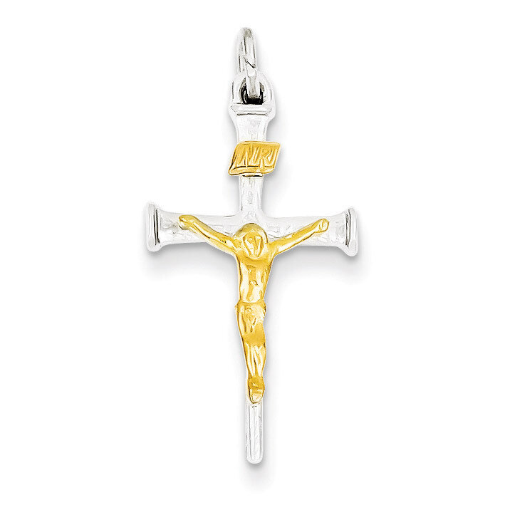18k Gold-plated Crucifix Charm Sterling Silver QC5424, MPN: QC5424, 883957532509