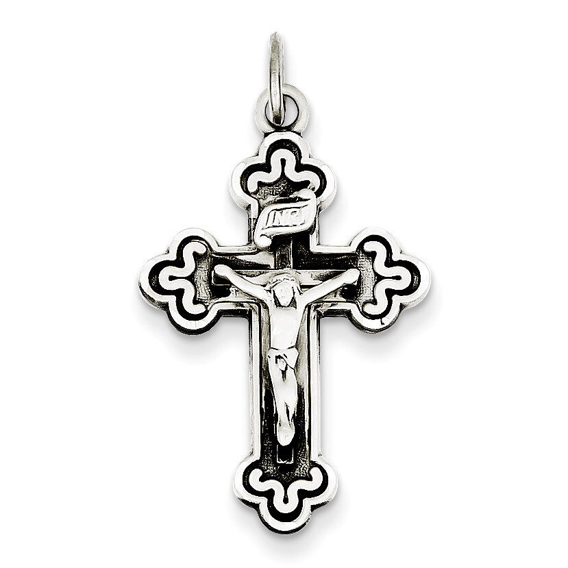 INRI Crucifix Pendant Antiqued Sterling Silver QC5438, MPN: QC5438, 883957488493