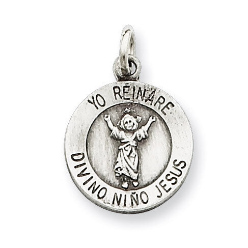 Divino Nino Medal (Divine Infant Jesus) Sterling Silver QC5476, MPN: QC5476, 191101182730