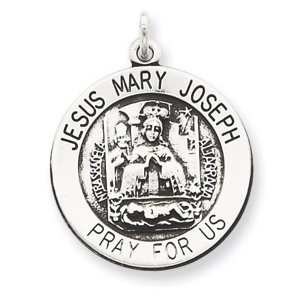 Holy Family Medal Antiqued Sterling Silver QC5478