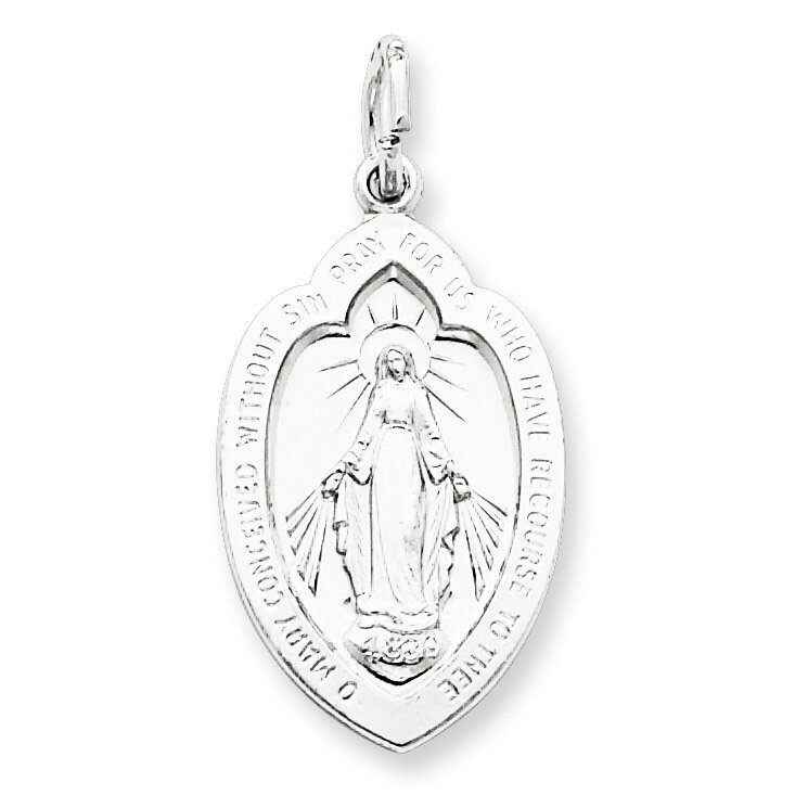 Miraculous Medal Antiqued Sterling Silver QC5505