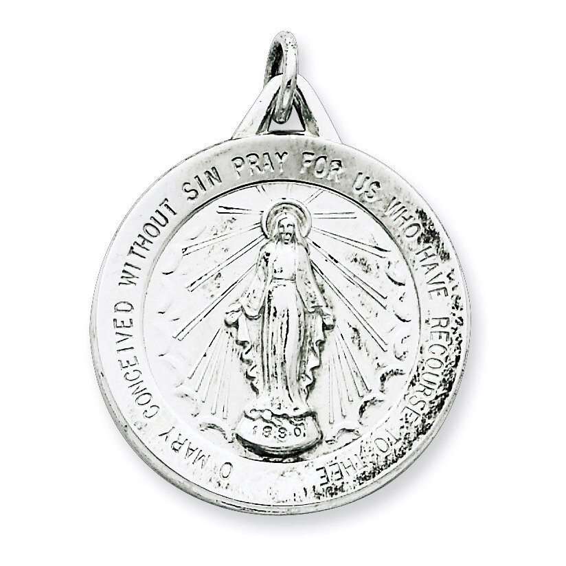 Miraculous Medal Sterling Silver QC5518, MPN: QC5518, 191101183058