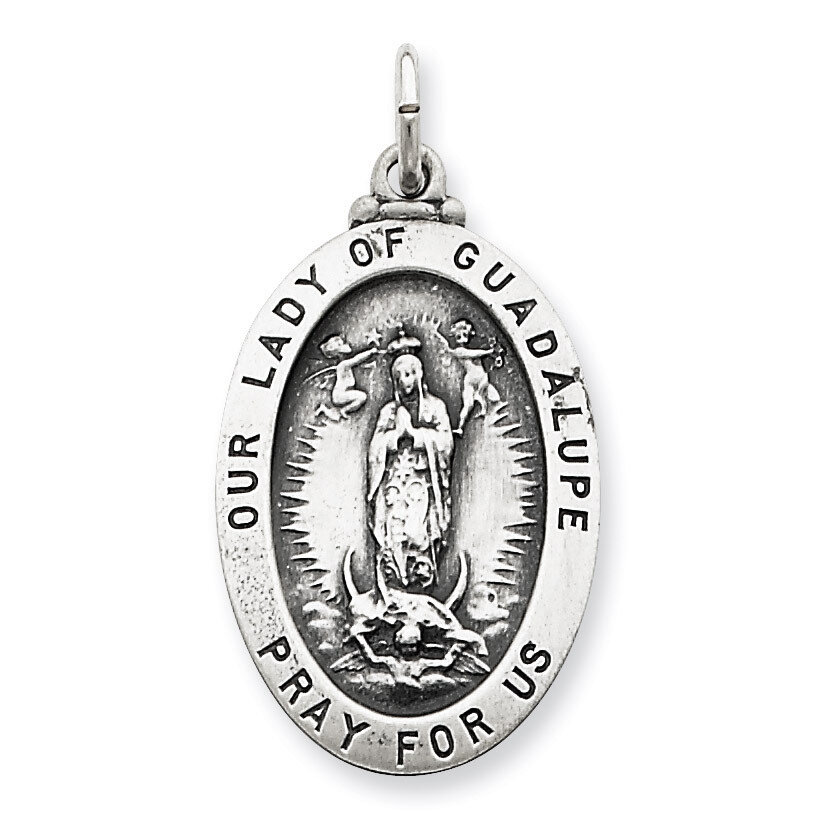 Our Lady of Guadalupe Medal Sterling Silver QC5567, MPN: QC5567, 191101183133