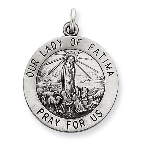 Our Lady of Fatima Medal Antiqued Sterling Silver QC5579