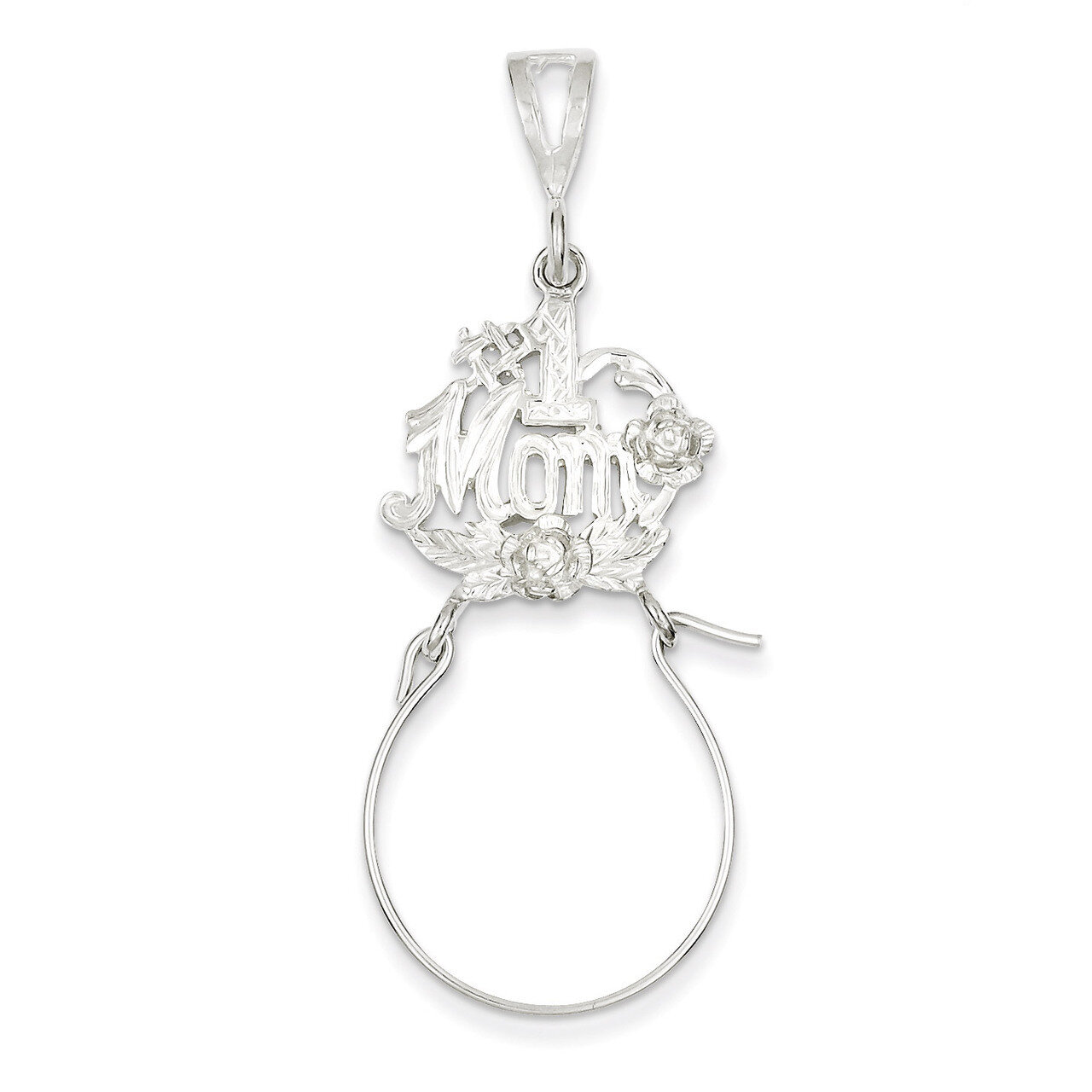 #1 Mom Charm Holder Sterling Silver QC558, MPN: QC558, 883957913292