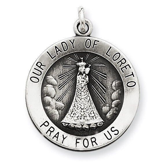 Our Lady of Loreto Medal Antiqued Sterling Silver QC5583, MPN: QC5583, 191101183294