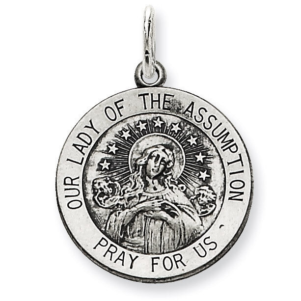 Our Lady of the Assumption Medal Antiqued Sterling Silver QC5587, MPN: QC5587, 191101183331