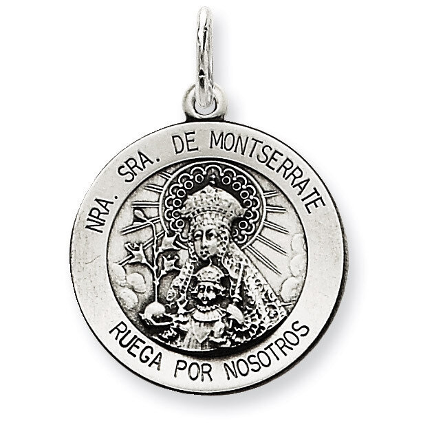 Montserrate Medal Antiqued Sterling Silver QC5594