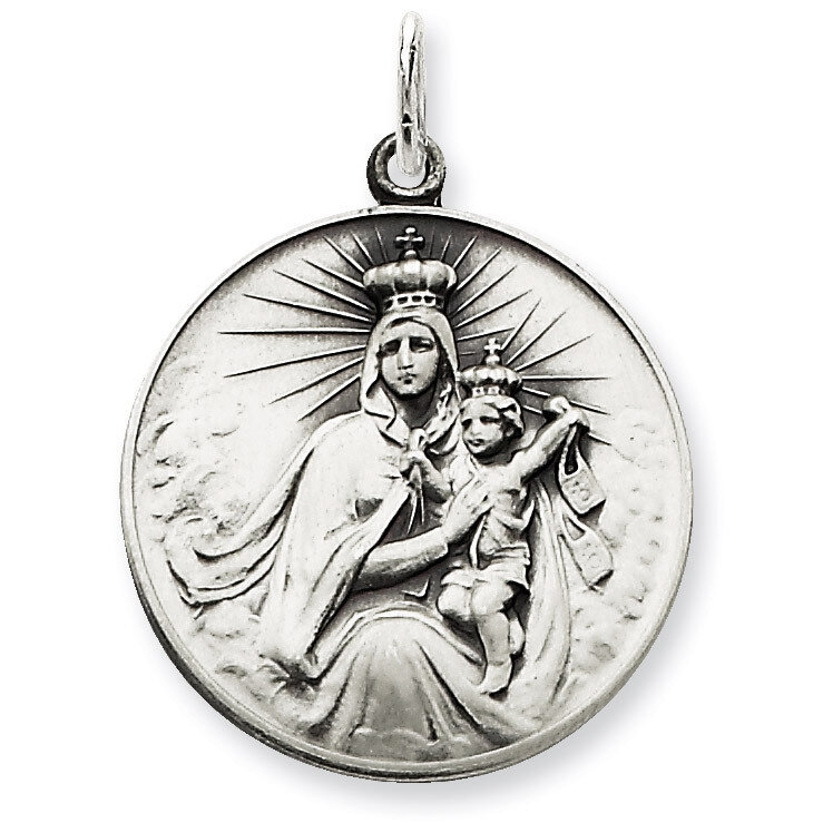 Our Lady of the Holy Scapular Medal Antiqued Sterling Silver QC5595